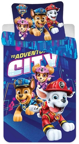 Paw Patrol sengetøj - 150x210 cm - Sengesæt med 2 i 1 design - 100% bomuld